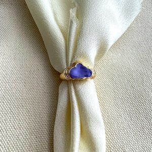 Fashion Cloud Ring Gold Plated Purple Adjustable Brand New